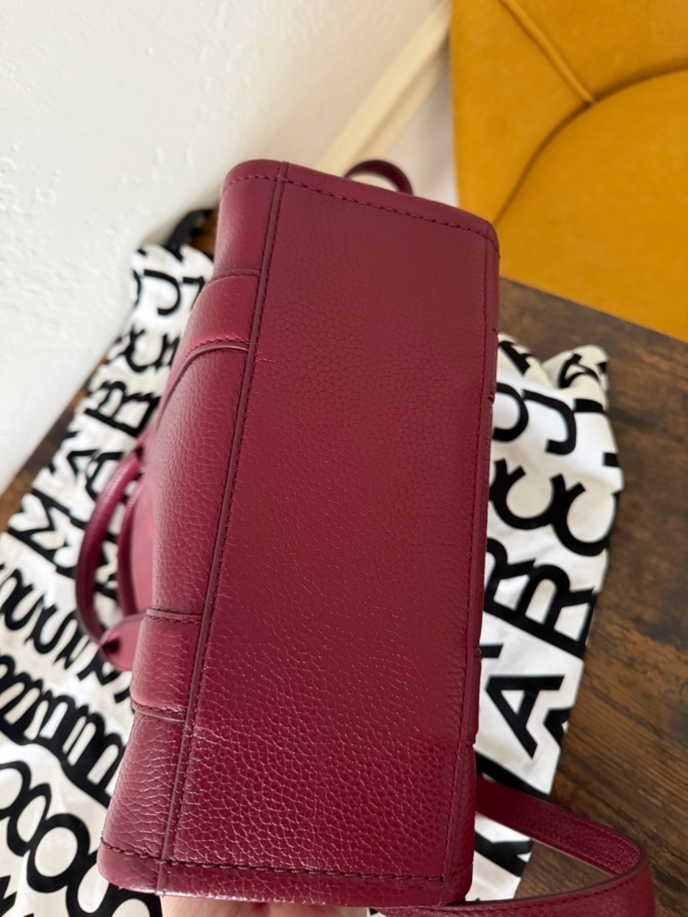 Marc Jacobs Pebbled Leather Small Tote in Cherry - Picture 4 of 9